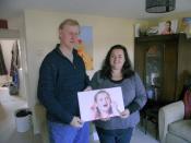 Lion Trevor who duly delivered and installed Humax box for Amie Francis and her daughter Jemimah,